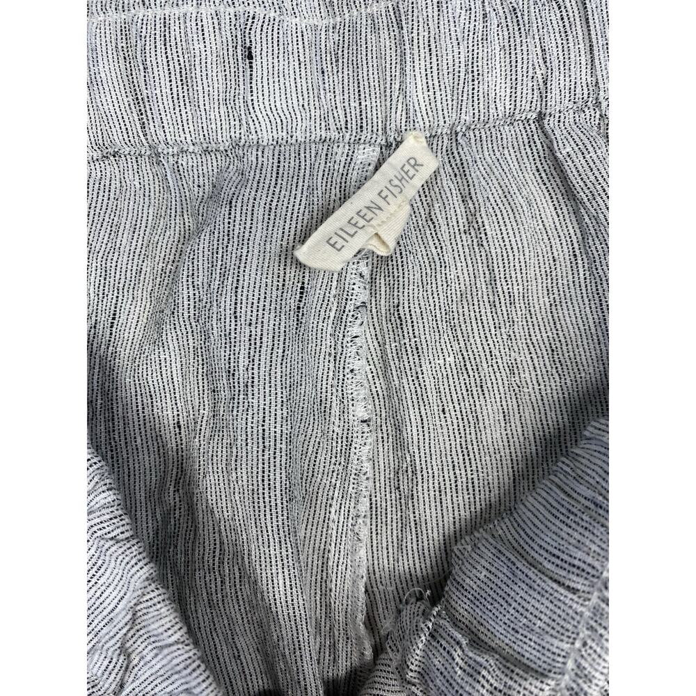 Eileen Fisher Pants XL Organic Linen Crinkle Cropped Wide Leg Coastal Resort - Picture 9 of 15